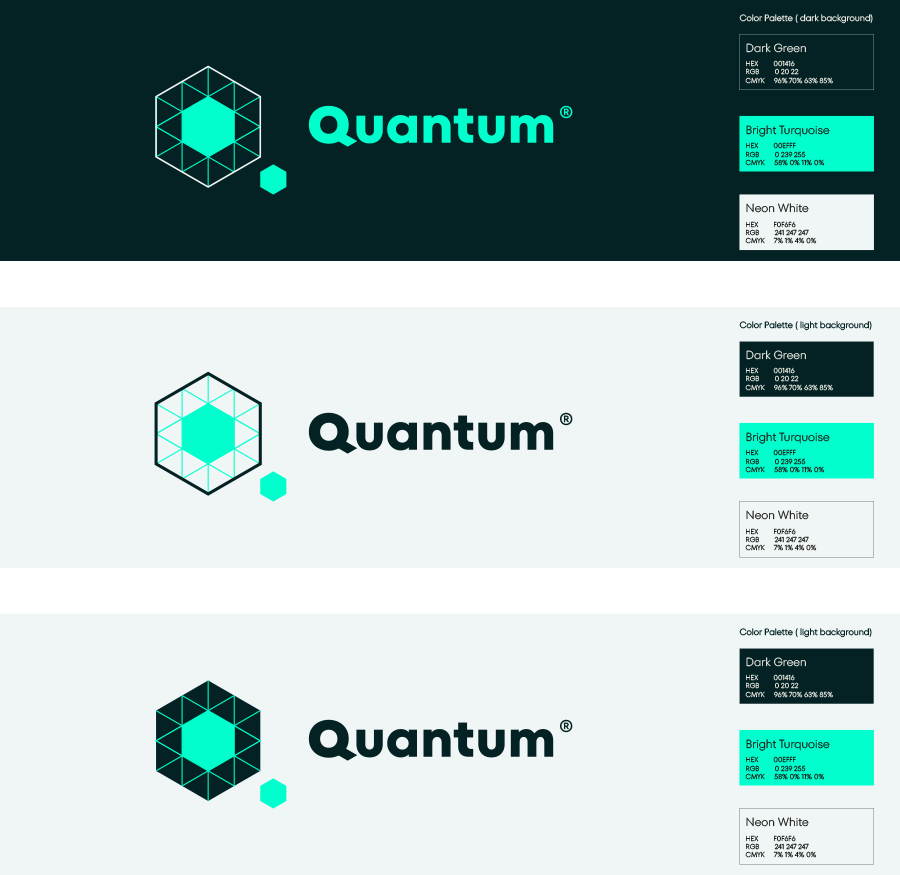 Colour variants of the Quantum logo