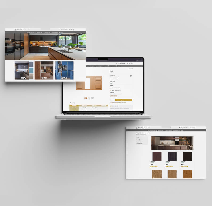 Website-ul FrontZone pe laptop, tabletă și telefon