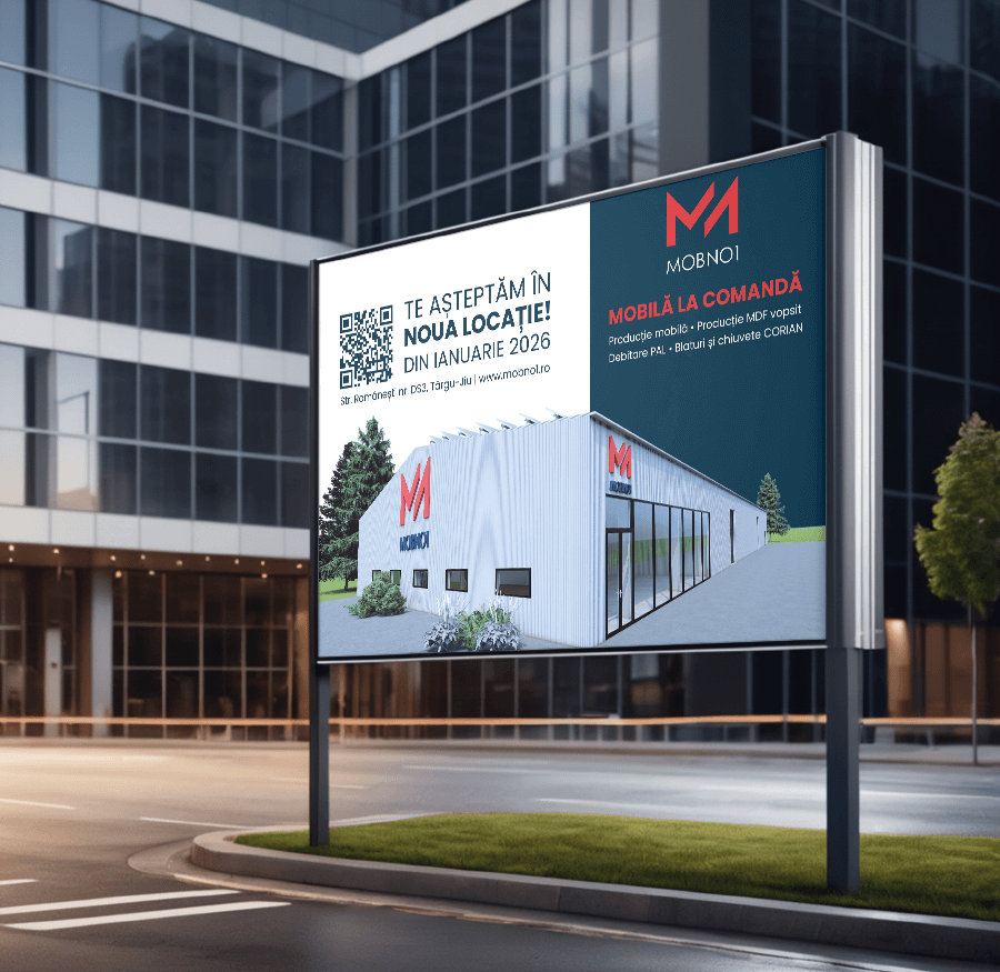 MobNo1 billboard announcing the new location